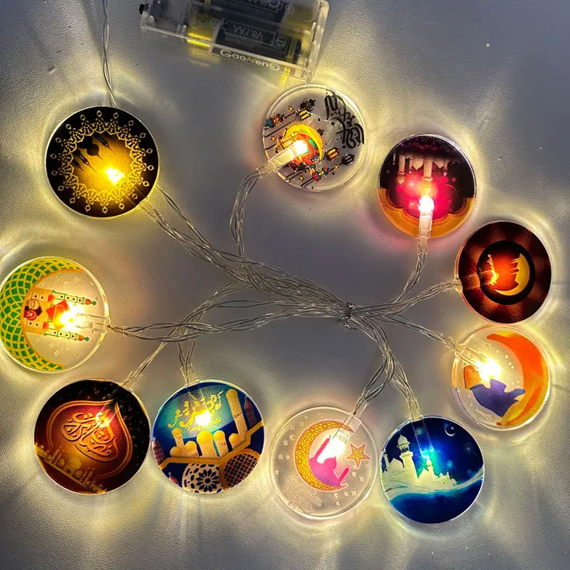 1.5M 10LED Eid Mubarak Star Moon Led String Lights Battery Operated Ramadan Home Decoration Islam Muslim Ramadan Kareem Supplies