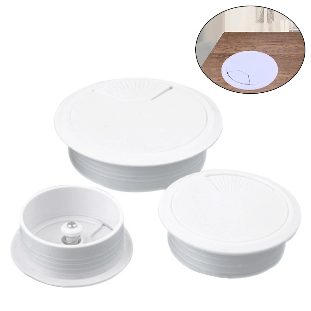 1pc ABS Plastic Round Wire Hole Cover Computer Desk Wire Hole CoverHome Furniture Hardware for Wire Organizing