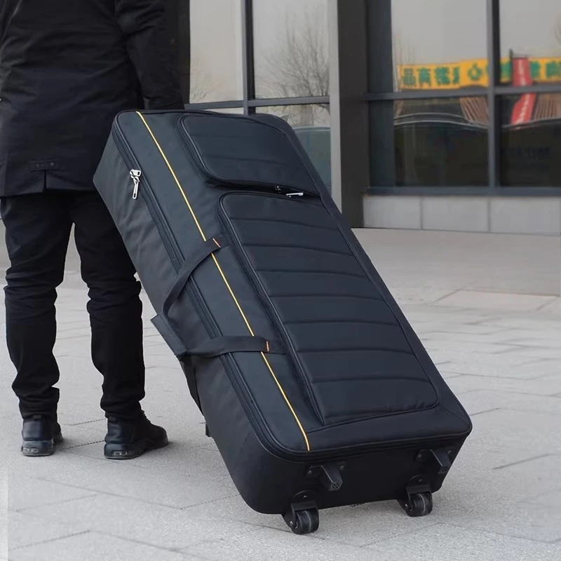 Bolsa de órgano electrónico de 61 teclas, mochila portátil gruesa, estuche para instrumentos de teclado de gran capacidad, piezas de bolsa de mano con ruedas