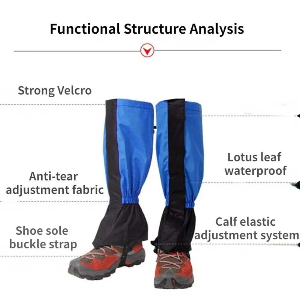 Waterproof Hiking Legging Gaiters Lightweight Warmer Ski Legs Protection Nylon Adjustable Mountaineering Calf Cover Insect-proof