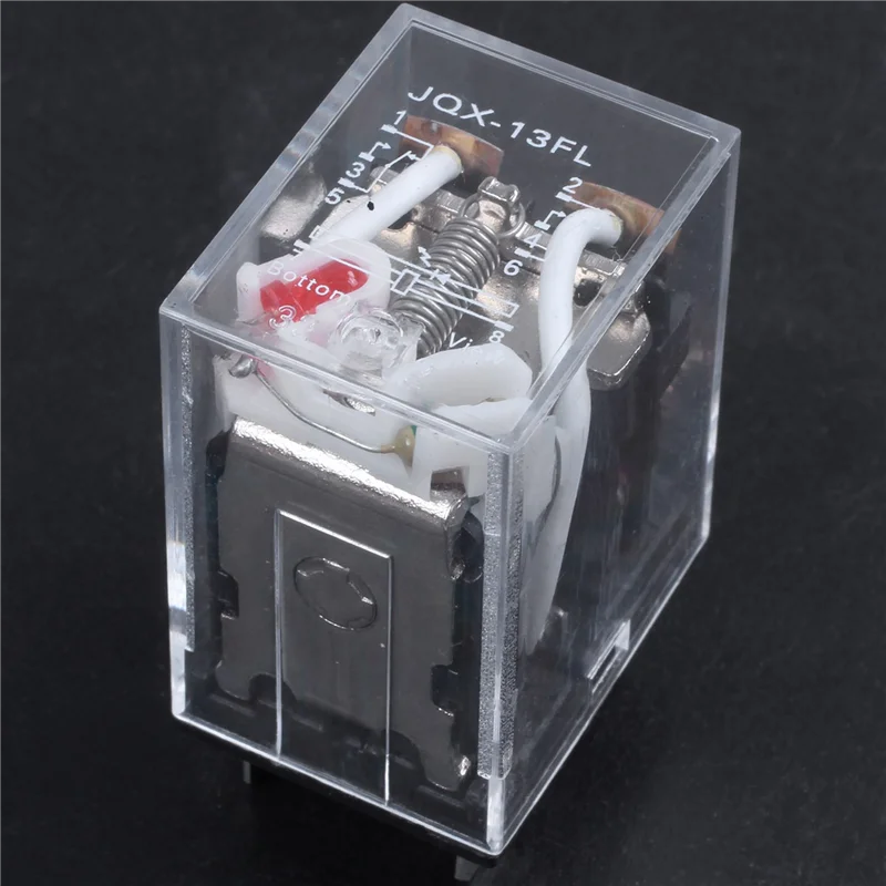 ABGI-10X JQX-13F LY2 AC 24V لفائف 8-Pin DPDT الأحمر LED التتابع الكهرومغناطيسي