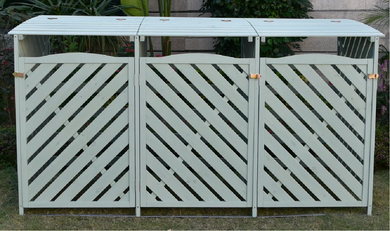 Outdoor Wooden Can Storage Container