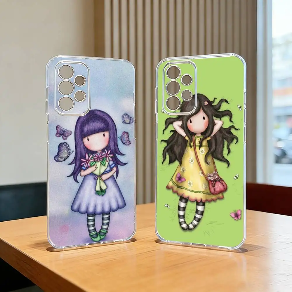 Cute S-Santoro G-Gorjuss Girl  Phone Case Transparent Silicone Soft For Samsung S25,S24,S21,S22,S23,S30,Ultra,S20,Plus,Fe,Lite