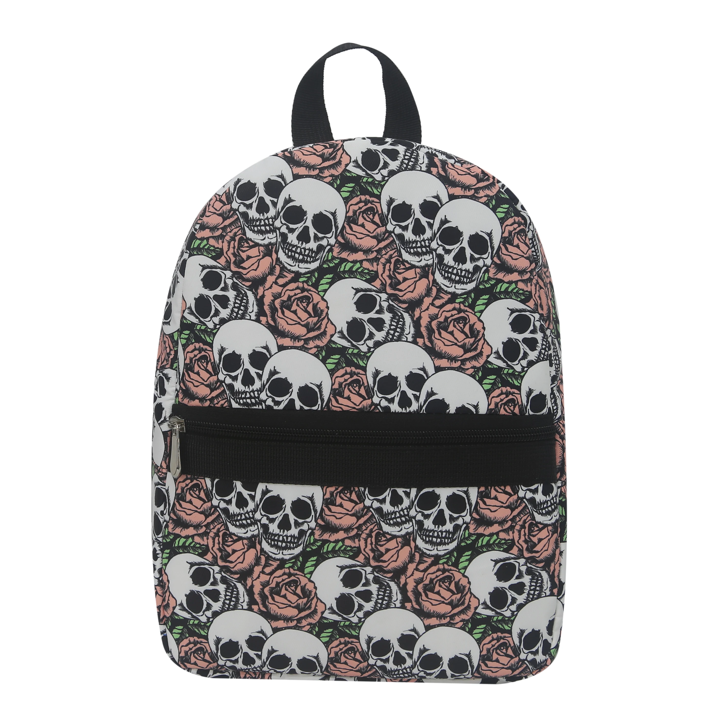 Four Seasons Daily Commuting Skull Rose Personalized Fashion Backpack Large Capacity Lightweight Gothic Dark Series Backpack