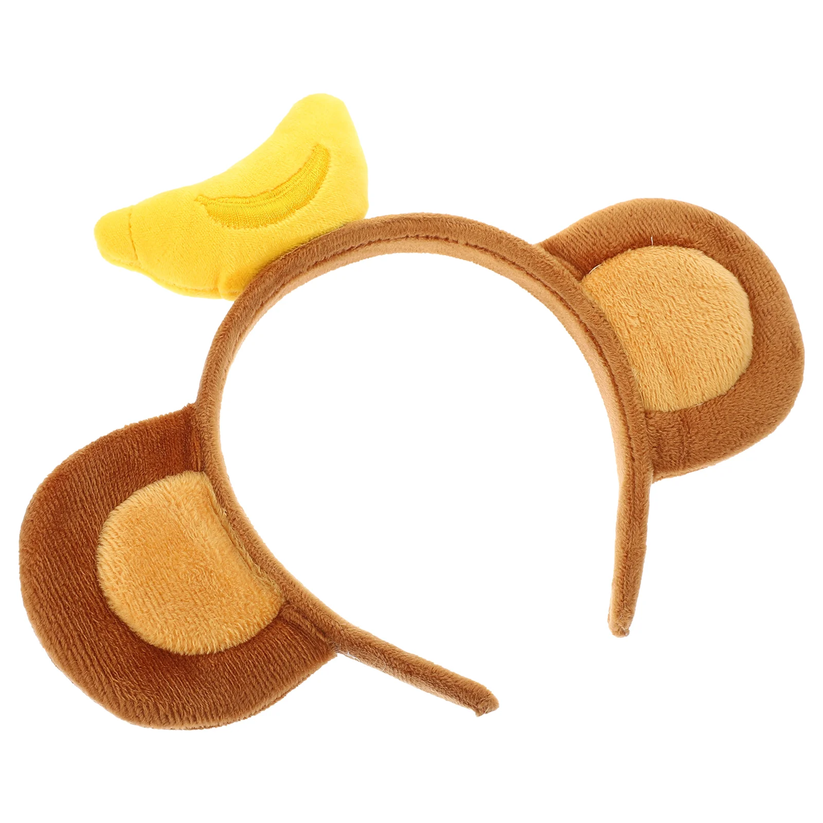 

Monkey Ear Headband Banana Top Deep Brown Fabric Lightweight Comfortable Party Masquerade Carnivals Cosplay Halloween for Girls