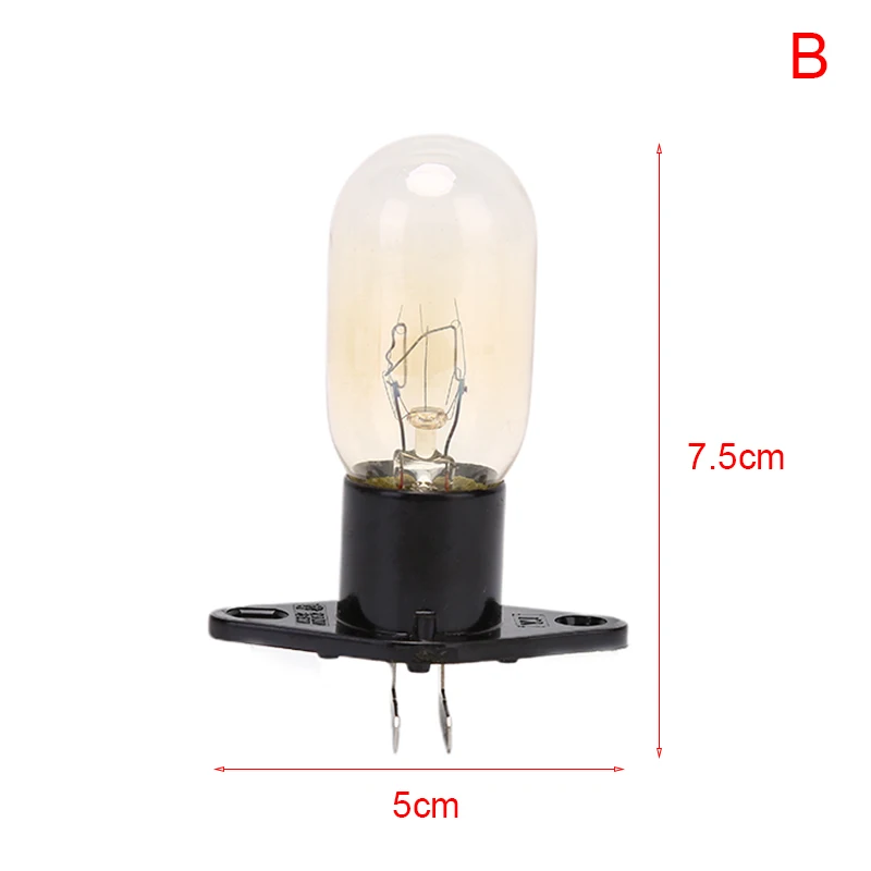 1Pcs 20W Microwave Oven Bulb Refrigerator Lighting Bulb Base With Holder Replacement Universal