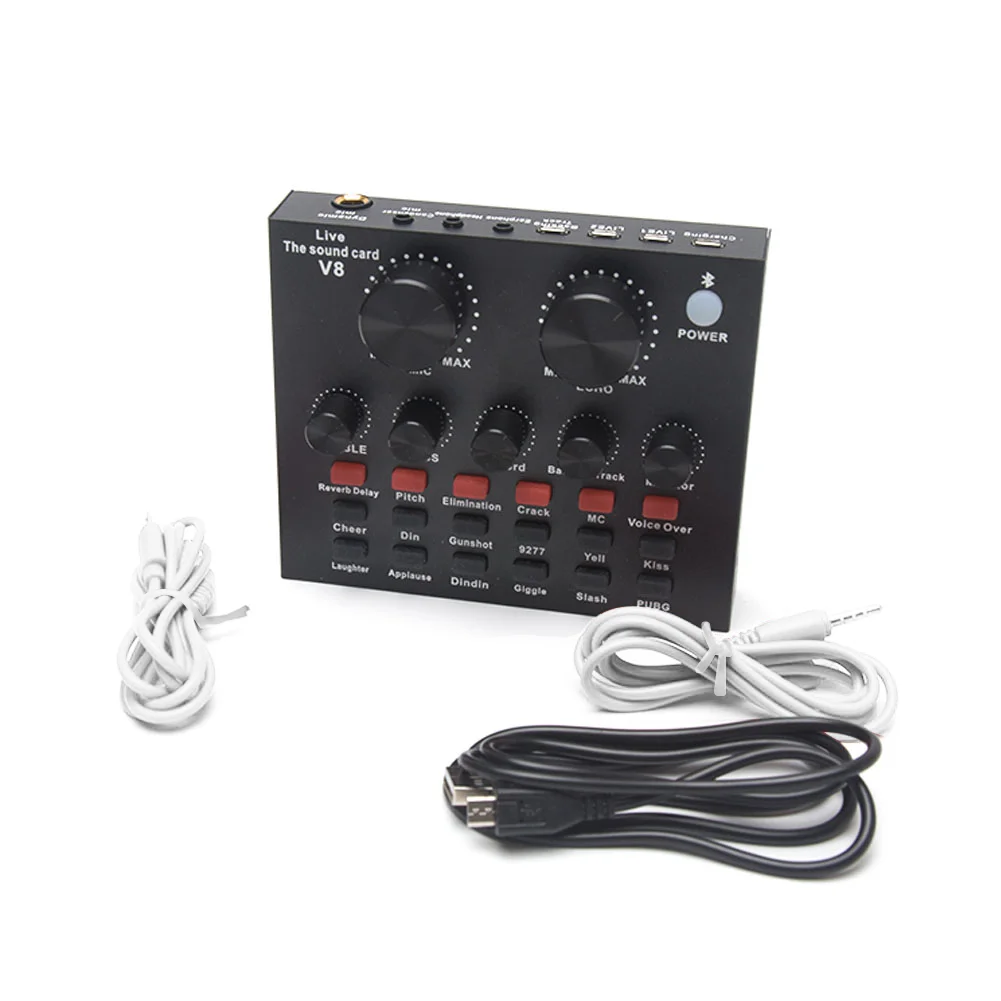 V8サウンドカード,歌,モバイルヘッドセット,マイク,カラオケ,オーディオ,ktv,ライブレコーディング,コンピューター,外部usb用の音声チャット