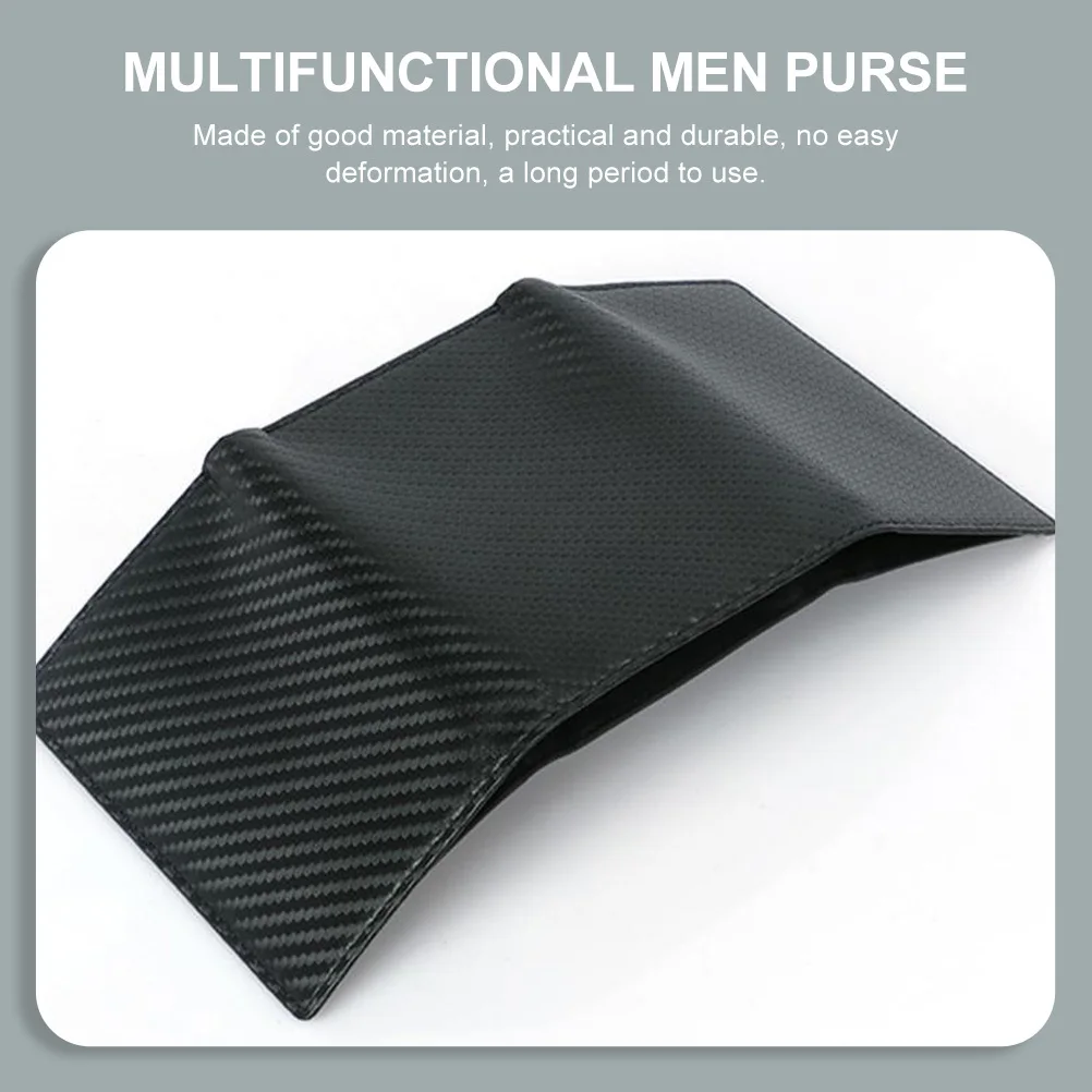 

1Pcs Carbon Fiber Wallet for Men Exquisite Craftsmanship Foldable Male Wallet Large Capacity for Bills Coins Receipts Stylish