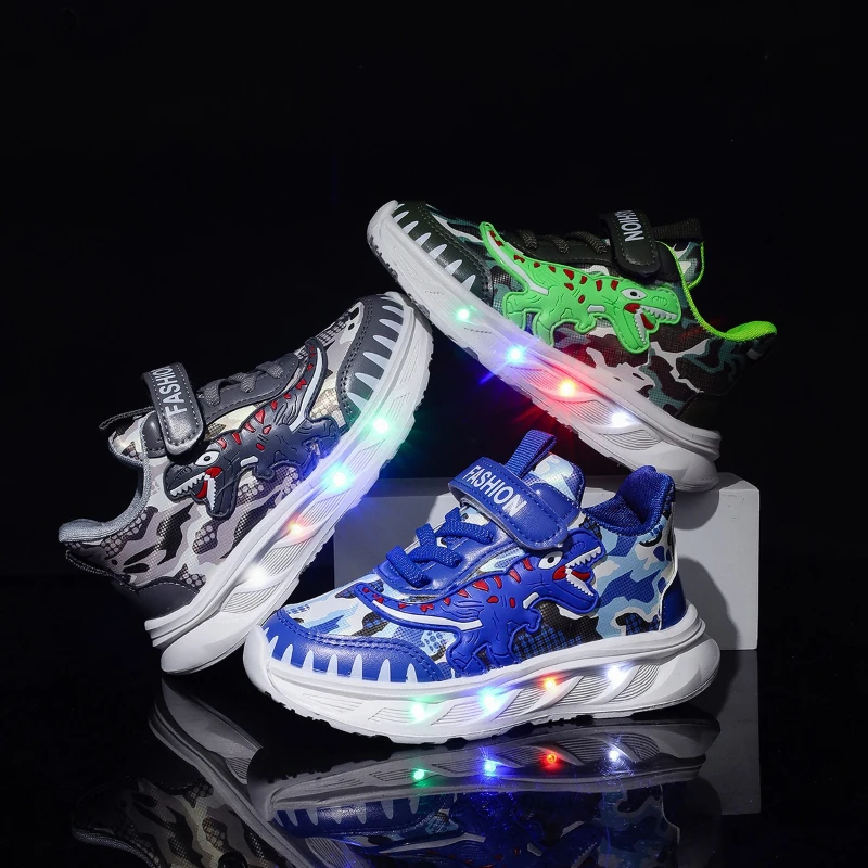 

Zapatos Модная обувь для девочек 2025Осенние новые детские кроссовки с героями мультфильмов на мягкой подошве для мальчиков со светодиодной подсветкой Простая повседневная обувь для девочек Кроссовки