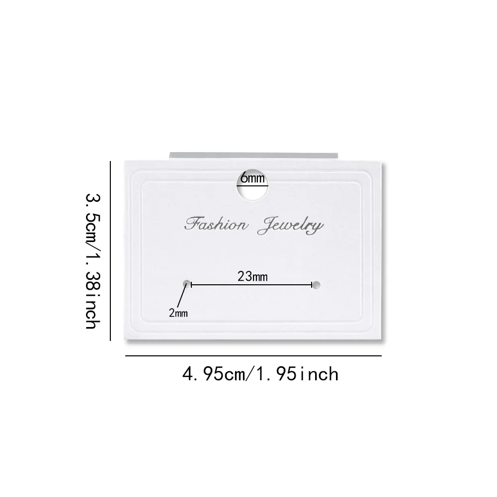 25PCS Fashion White Standable PVC Earring Cards Waterproof Hanging Jewelry Display Holder DIY Packaging Supplies Wholesale