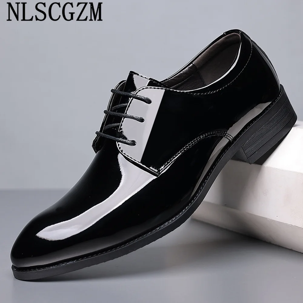 Italiano Patent Leather Shoes for Men Oxford Shoes for Men Business Suit Wedding Shoes for Men Office 2024 Coiffeur туфли мужски