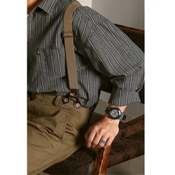 Camisa a rayas de manga larga suelta Retro japonesa camisa Casual tendencia personalidad ambiente Simple Caballero imprescindible ropa de calle