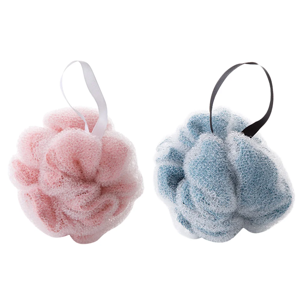 

2pcs Shower Ball Mesh Nets Bath Scrub Balls with Hanging Rope for Women Men (Pink) bath ball mesh bath ball