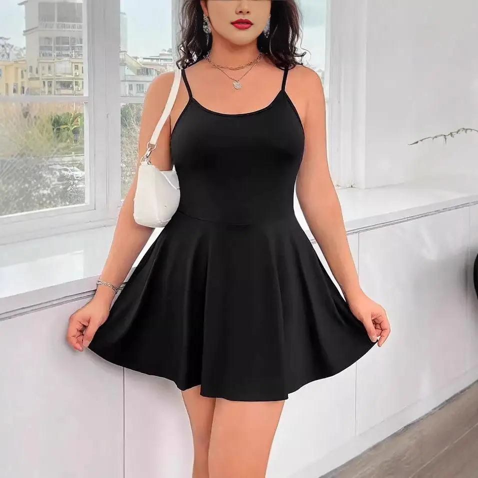 

Comfortable Sexy Backless Women's Dress Large Size Summer Autumn New Style Knitted A-Line Short Dress Side Zipper Closure