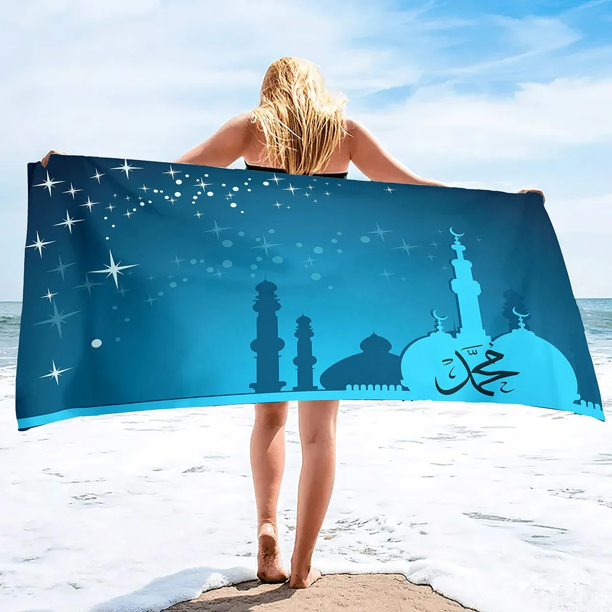 Microfiber Oversized Lightweight Beach Towel Extra Large Sand Free Towels Travel Swim Pool Yoga Gym Camping Ramadan Festival