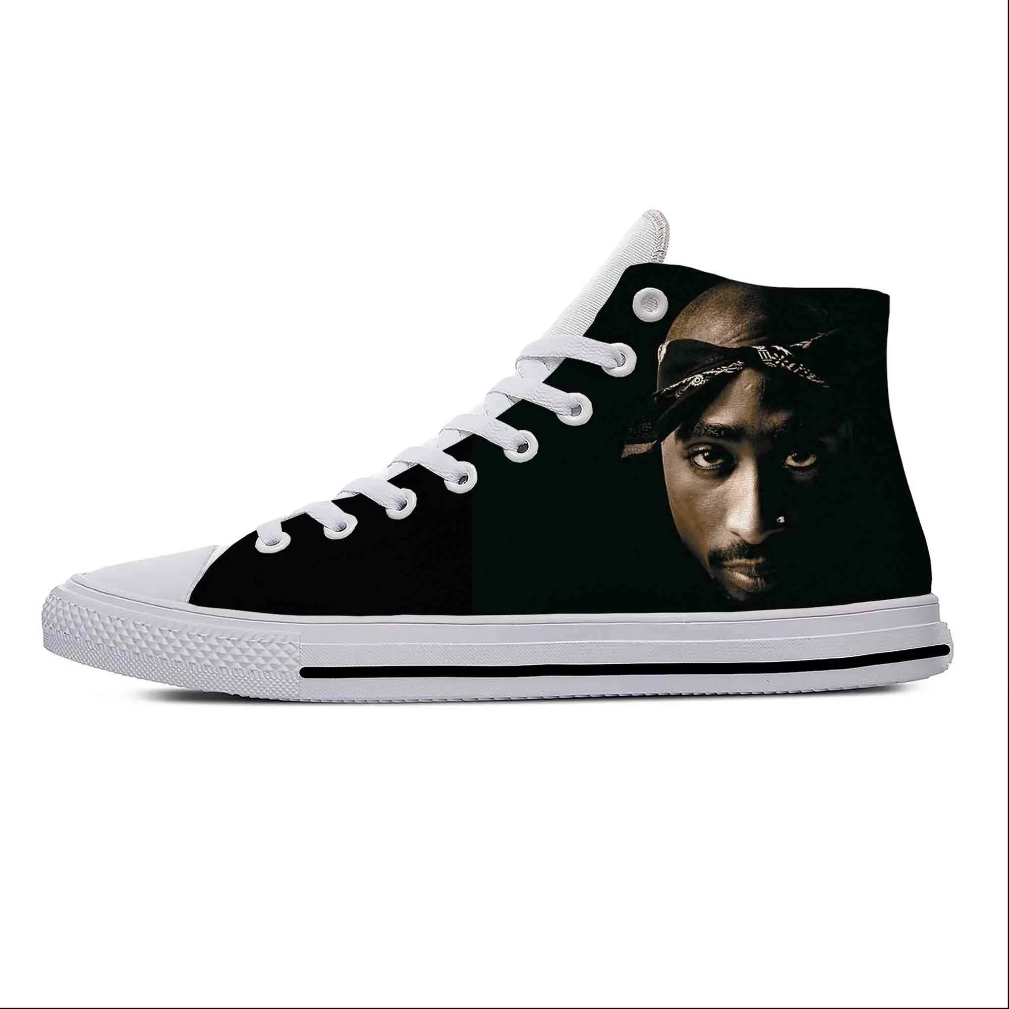 Tupac Hip Hop Rap 2pac Makaveli All Eyez On Me Casual Cloth Shoes High Top Lightweight Breathable 3D Print Men Women Sneakers
