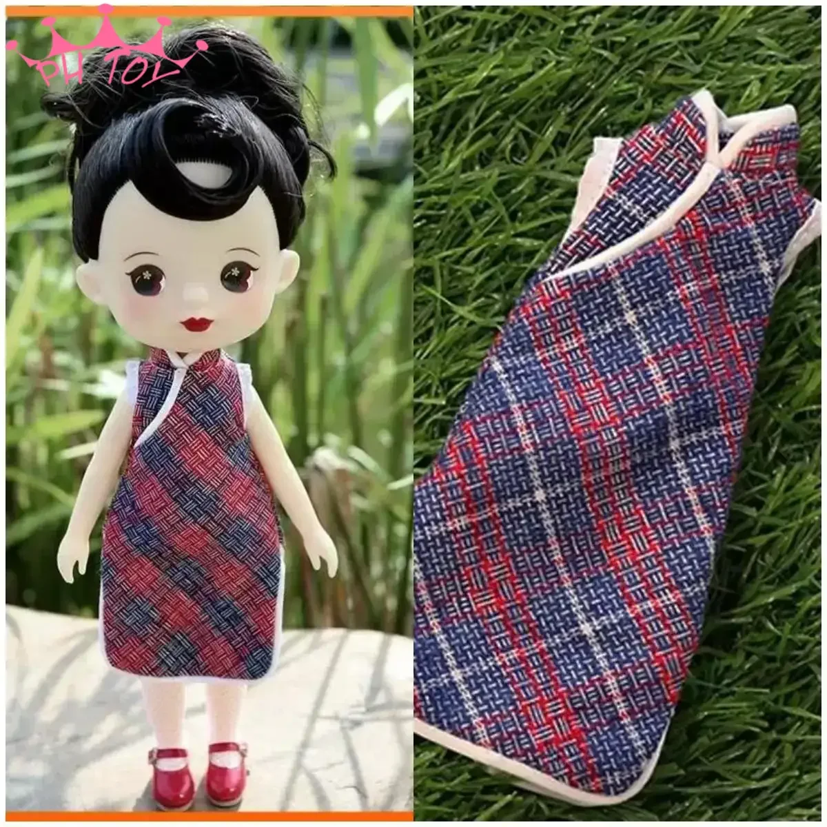 Girl Doll Fashion Sleeveless Dress Thick Cheongsam Clothes Model for 22cm BJD Doll Accessories Toy Collection