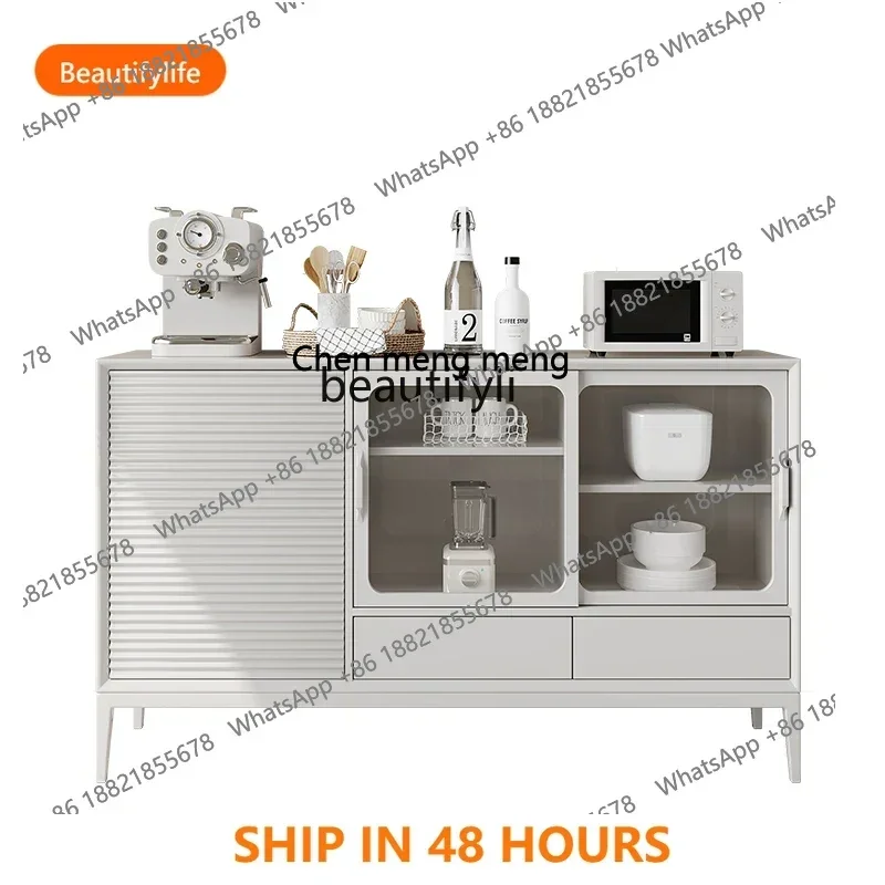 

Solid Wood Sideboard Modern Minimalist Stone Plate Entrance Cabinet Restaurant Cupboard Tea Cabinet Wall CabinetFH H