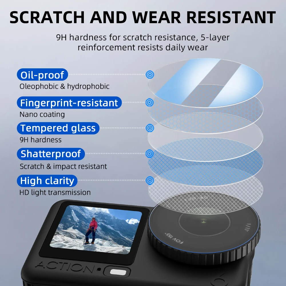 ​ أداة تطبيق واقي الزجاج المقسى للشاشة لملحقات كاميرا DJI OSMO ACTION 6 HD