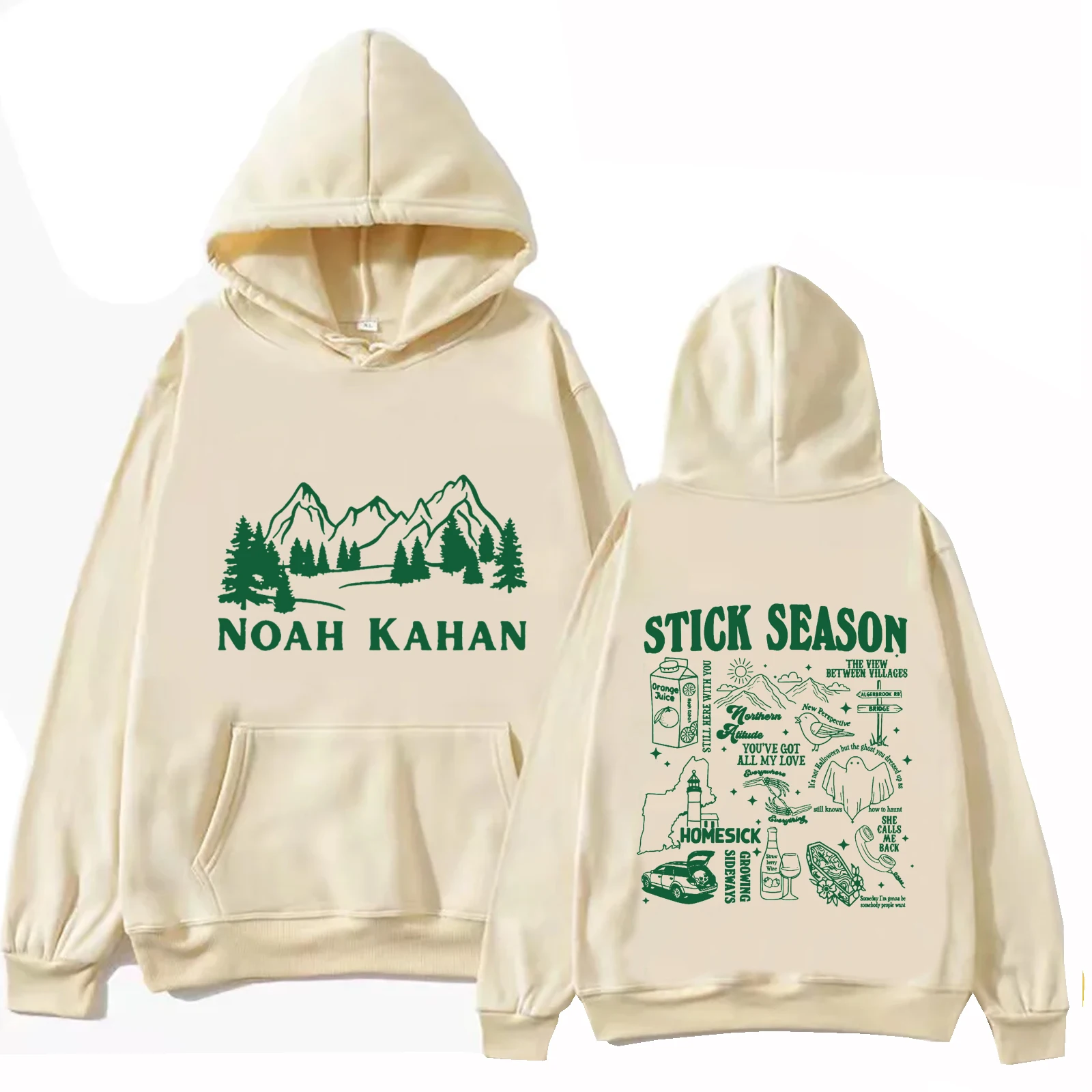 Noah Kahan Stick Season 2024 Hoodie atasan lengan panjang biasa Sweatshirt musik hadiah penggemar musim semi musim panas kasual cetak