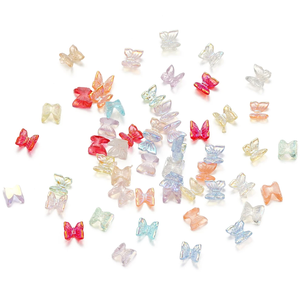 100 teile/los Mini 3d bunte Harz Schmetterling Epoxidharz Füllungen Materialien für DIY Epoxidharz Form Nail Art Füllstoffe Handwerk