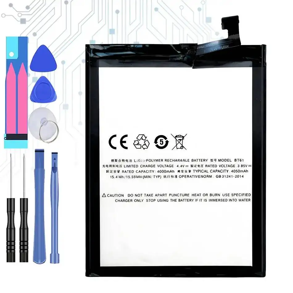 

BT61 M Version High-Efficiency Mobile Phone Battery 4000Mah For Meizu Meizy M3 Note M681 M681H