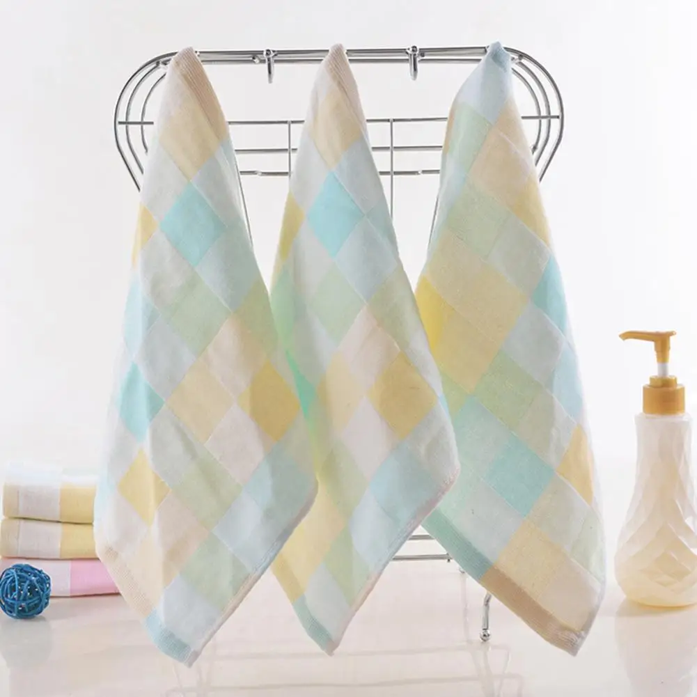 Cotton Checkered Square Towel Small 10