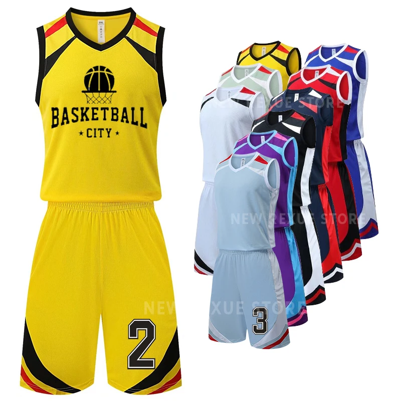 Men Children Basketball College Match Training Uniform Basketball Team Jersey Plus Size Sublimation Printing Logo Name