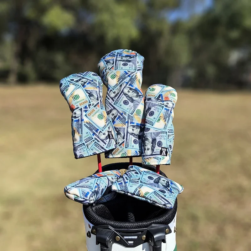 غلاف حماية لنادي الجولف من Dafacai بنمط الدولار رقم 1 غلاف رأس خشبي مربع 1 غطاء قضيب دفع مغناطيسي شخصي #1