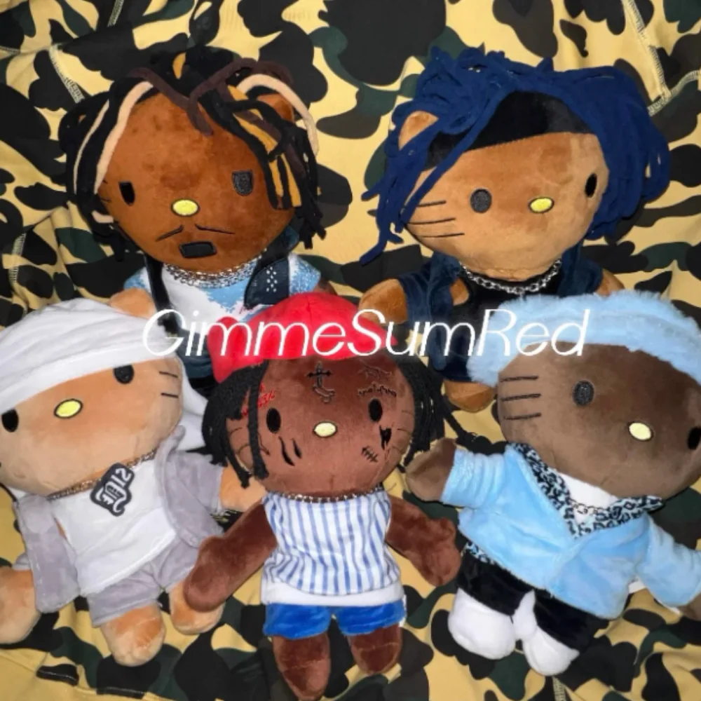 

Hello Kitty Eminem xxxtentacion Frank Ocean Plush Toy Doll with Clothes Stuffed Soft Plush Toys Fans Collect Gif