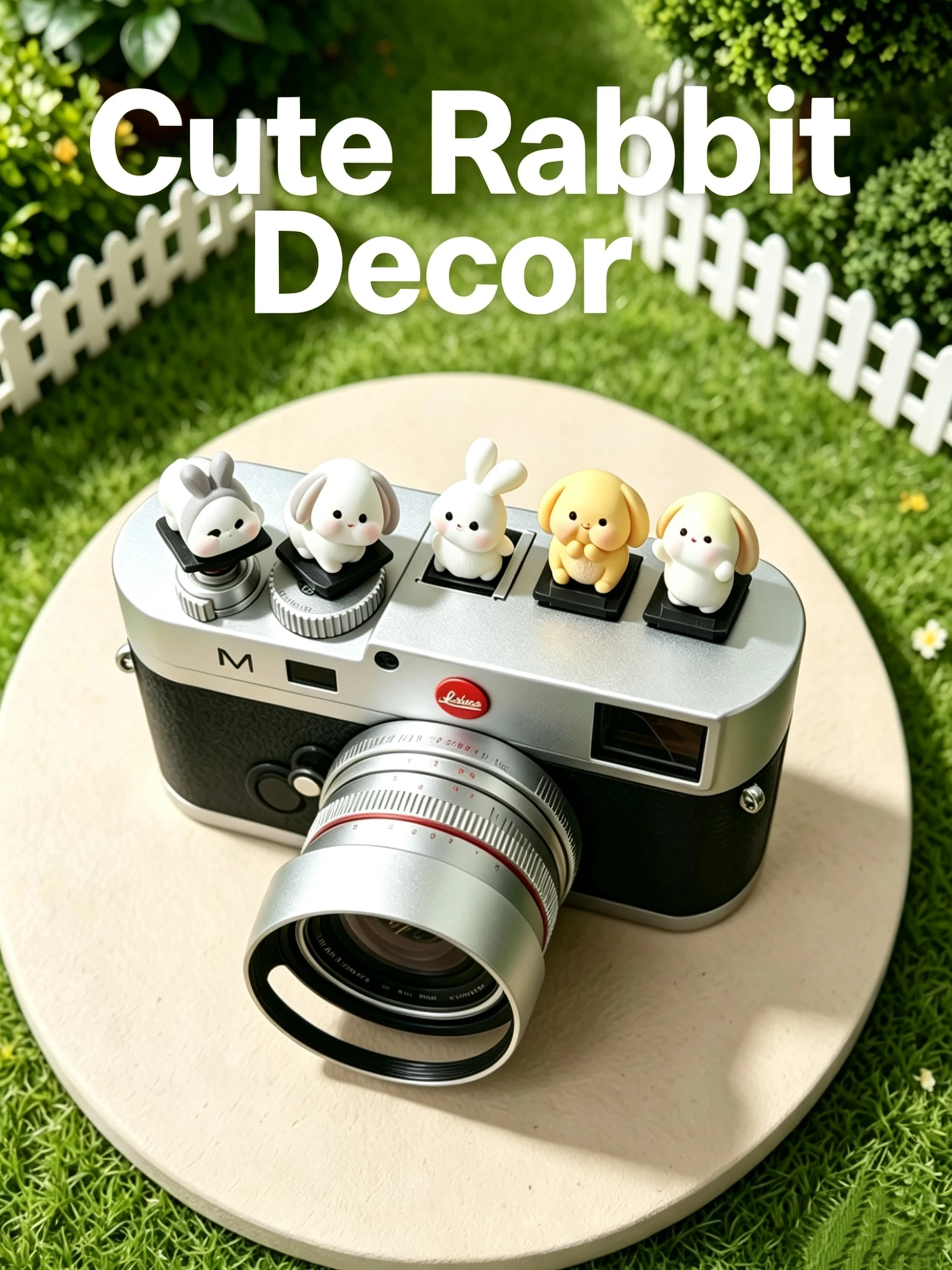 Cute Rabbit kept for payment Series Hot Shoe Cover for Leica Q2 Fuji X100V X-T5 Sony ZV-1 Canon EOS R5 Nikon Z5 Camera Accessori