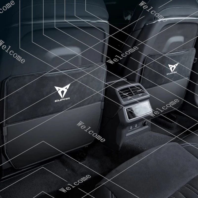 New Car Seat Back Protector Mat Anti Kick Pad Velcro Strap For Seat Cupra Ateca Born Leon IBIZA Raval Formentor Auto valve core