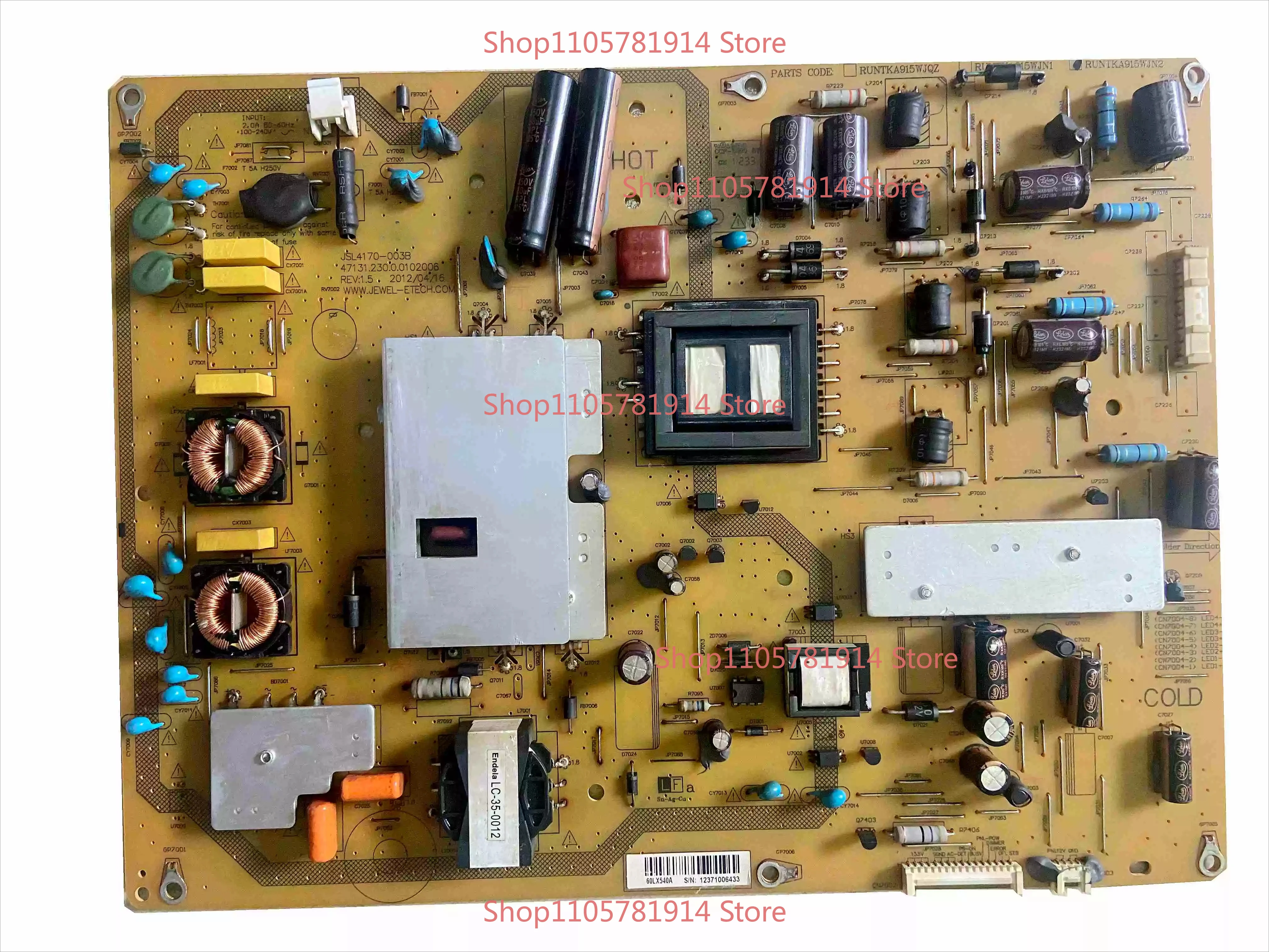 For Original Sharp LCD-60LX540A Power Board RUNTKA915WJQZ/WJN1/2 JSL4170-003B