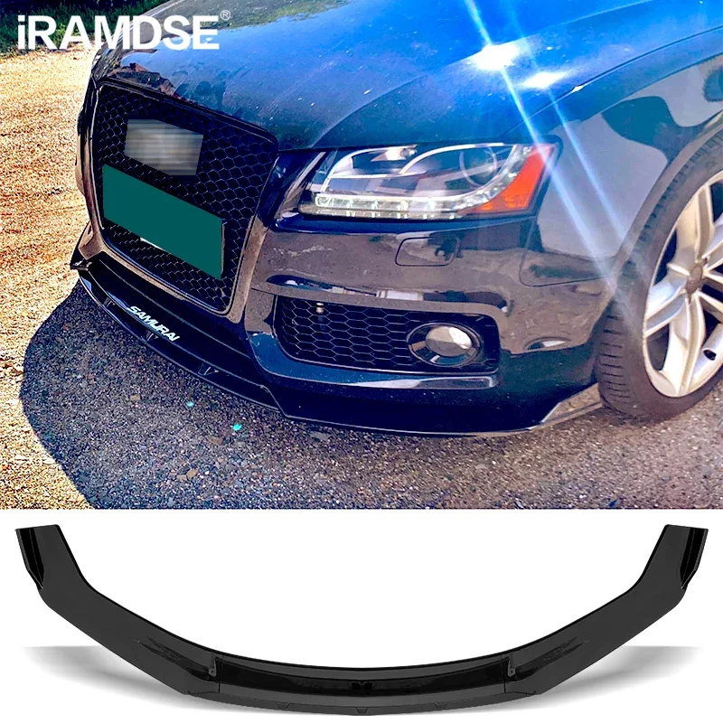 

Front Skirt Splitter for Audi A5 Bumper Spoiler 2008-2016 Black Carbon Protector Plate Lip Type D Carbon Chin Shovel Body Kit