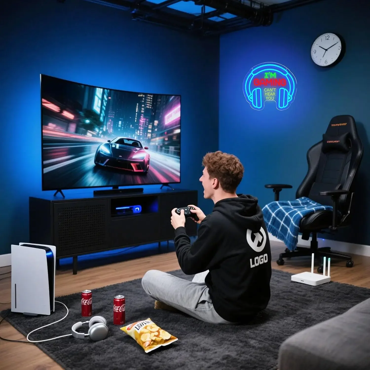 "I'M GAMING CAN'T HEAR YOU"  Neon Sign USB Powered Led Light for  Kids Room Gaming Room Bedroom Decoration Gift Art Wall Light view 3