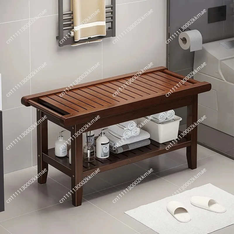 Waterproof Shower Bench Anti-Slip Household Shower Stool Bathroom Seat Home Shoe Changing Stool Adults SPA Relaxing Bath Stool