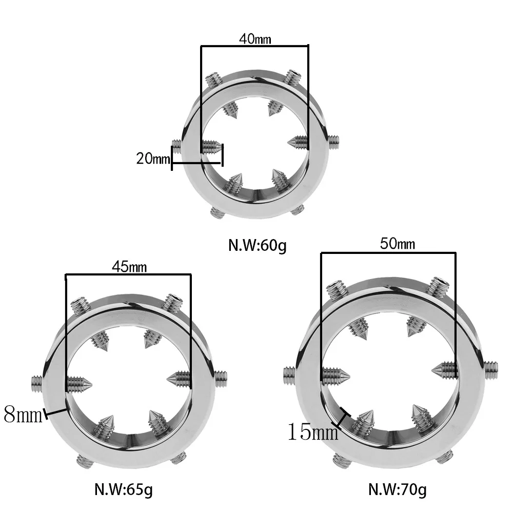 Adjustable Spike Penis Rings Stimulate Cock Scrotum Testicles Sex Toys For Men Chastity Device Metal Cockring Bdsm Dick Erection