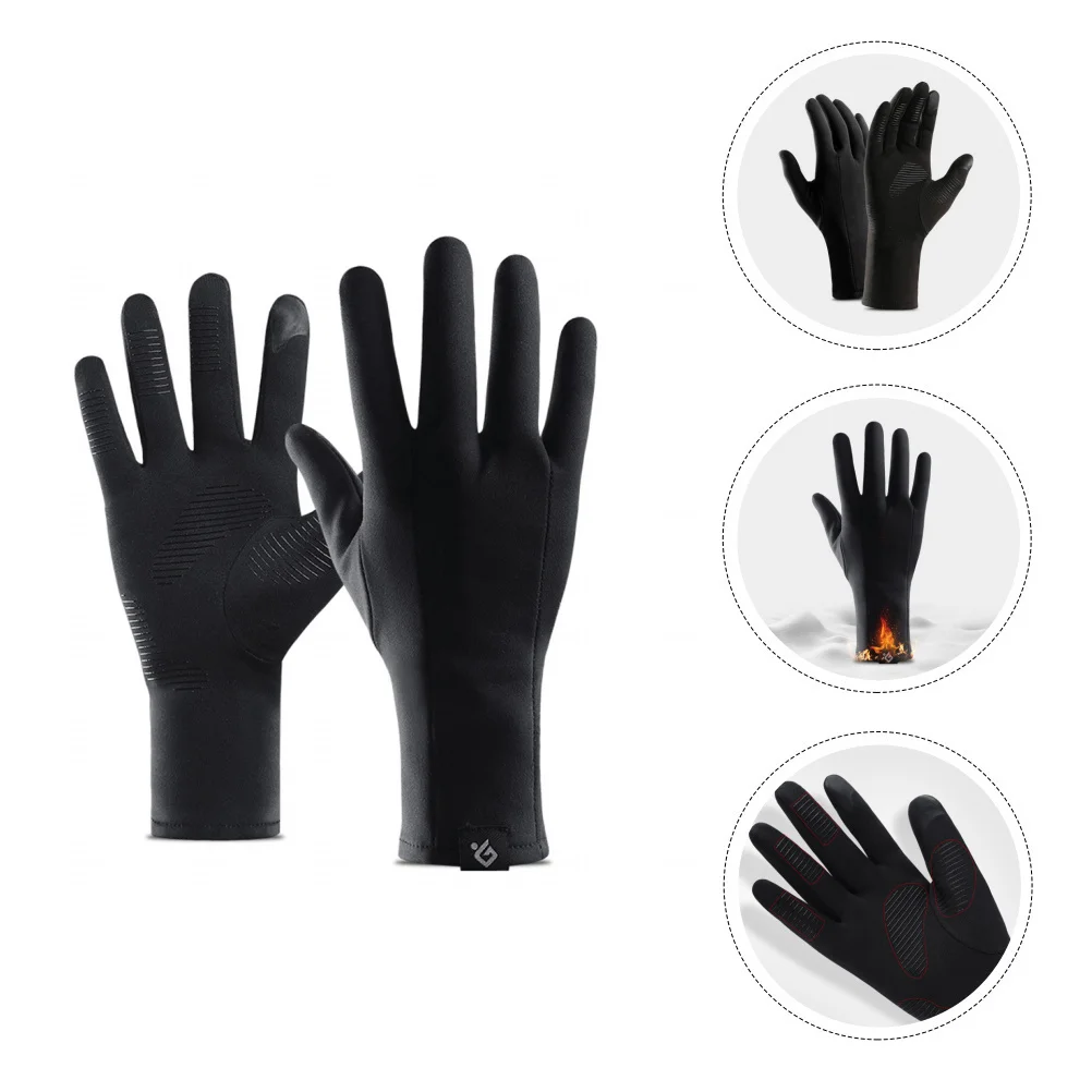 

1Pair Windproof Anti-Skid Full-Finger Cycling Gloves Lightweight Warm Touchscreen Outdoor Sports Gloves for Winter Ski