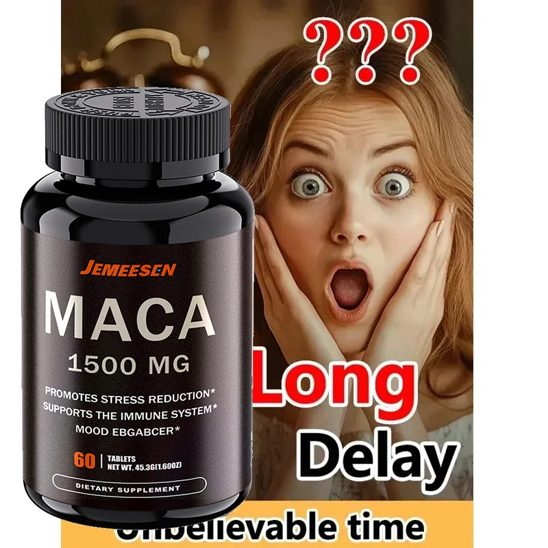 Premium Black Maca Tablets for Men, Herbal Wellness Supplement, Help Support Stamina, Endurance and Physical Strength, Daily Mal