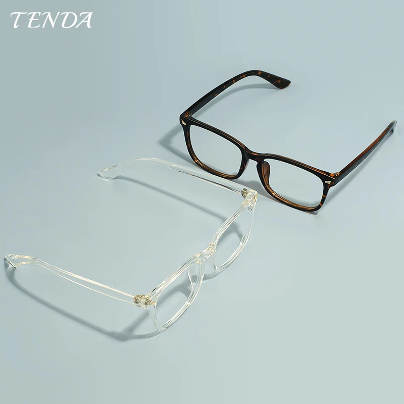 Men and Women Classic Rectangular Spectacles TR90 Light Weight Full Rim Transparent Glasses Frame For Prescription Lenses