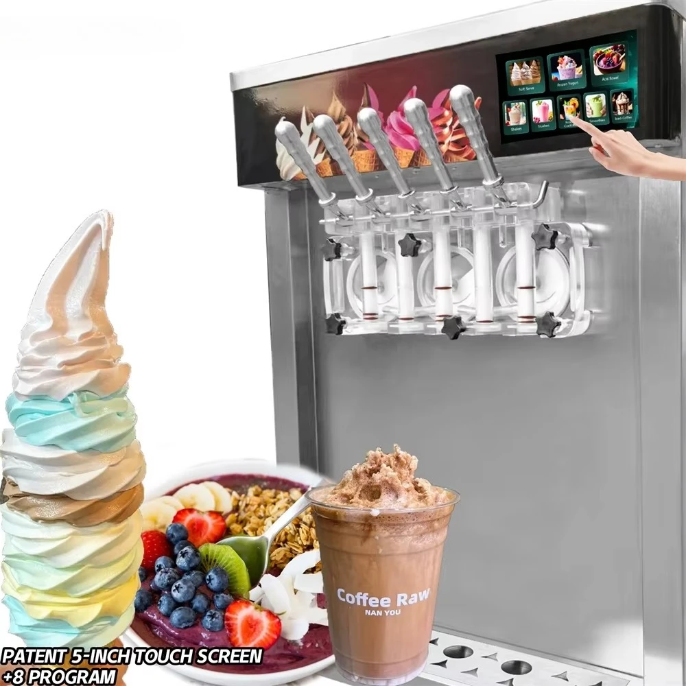 

Yourtime 5 Nozzle Frozen Daiquiris Machine Combo Soft Ice Cream Machine Frozen Acai Maquina De Helado Suave