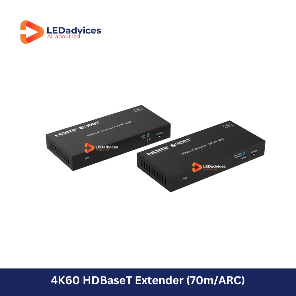 4K60 HDBaseT Extender, 70m/230ft Over CAT5e/6, 18Gbps HDMI2.0b, Bi-Directional IR & RS-232, ARC, PoC, EDID Management