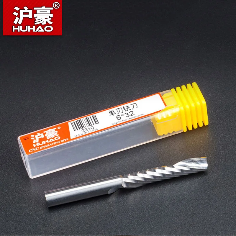 1pc 6mm Single Flute Spiral Cutter Router Bit CNC End Mill for Acrylic Carbide Milling Cutter CNC Tools Machine Accessories