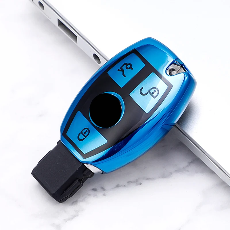 TPU Chìa Khóa Xe Ô Tô Bao Vỏ Fob Móc Khóa Dành Cho Xe Mercedes Benz C E S G Class GLA CLA GLK GLC CLS W204 W463 W176 W251 W205 AMG