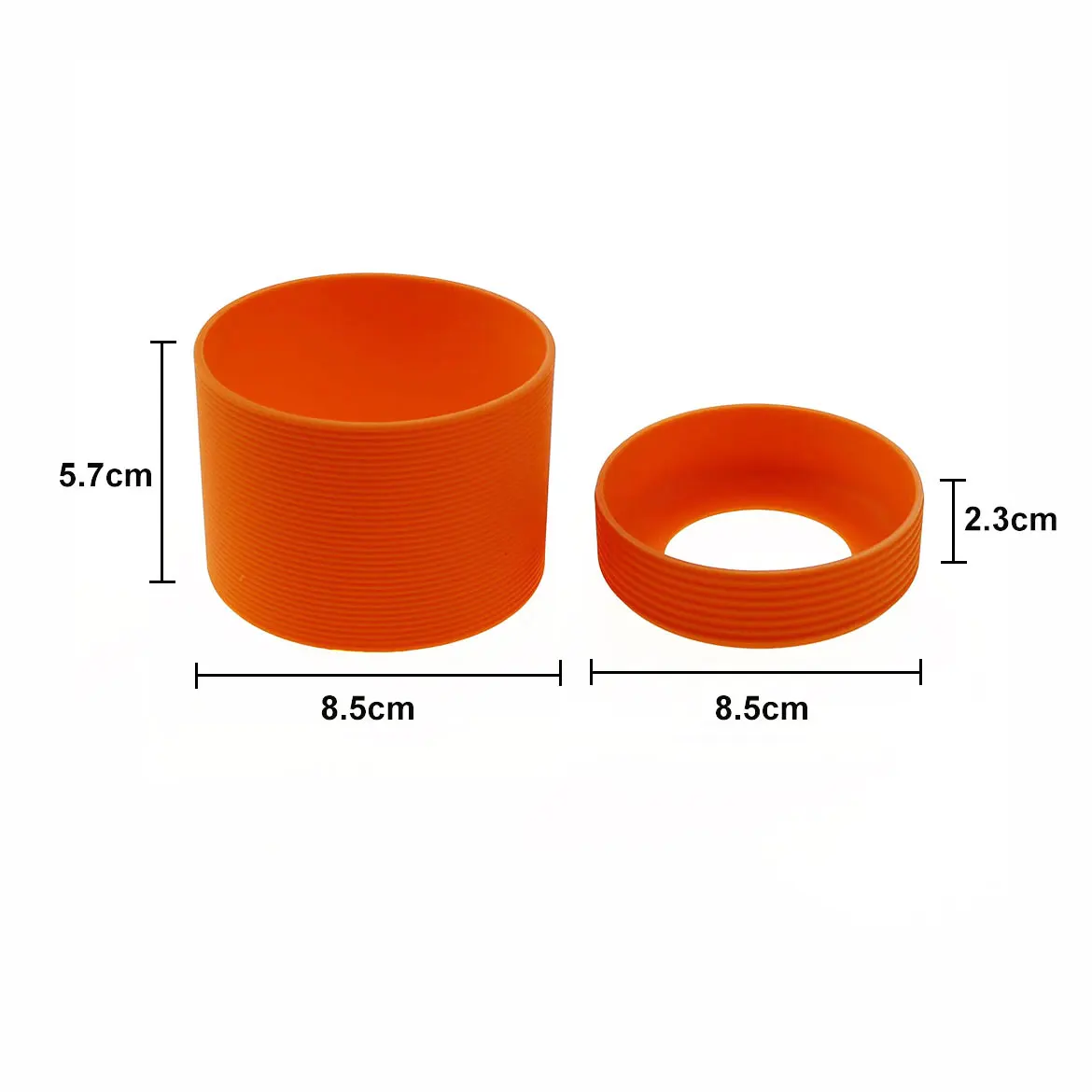 JCD 8.5cm 1Set Anti-Slip Water Bottle Cover Durable Cup Protective Sleeve Threaded Silicone Bottom Sleeve Bottle Accessories