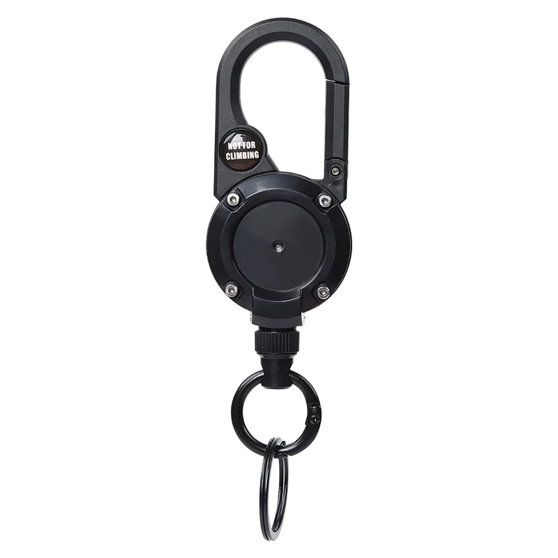 مكافحة سرقة المعادن سهلة السحب مشبك حبل سلسلة المفاتيح المرنة قابل للسحب حلقة رئيسية مكافحة خسر بطاقة الهوية التزلج مع البوصلة