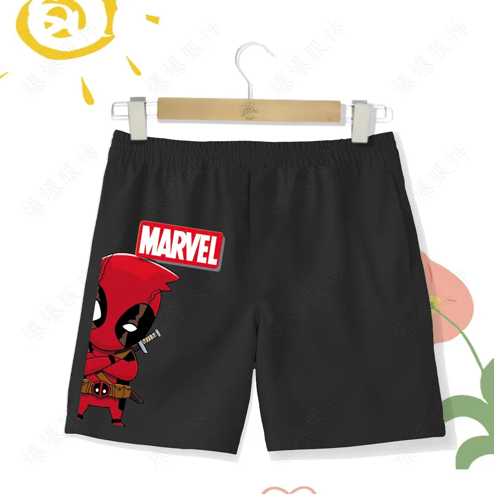 Children's animated beach shorts game Cute 2d Spider Print Boys Girls Summer Beach Pants Surfable Swim Shorts 2-14