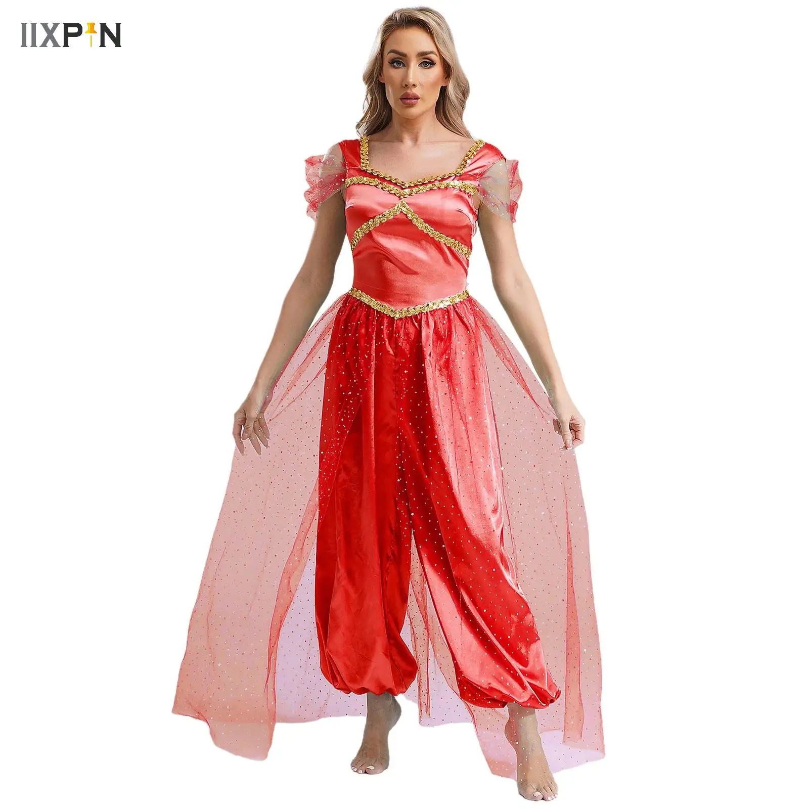 

Womens Belly Dance Costume Carnival Festival Arabian Princess Cospaly Costumes Jumpsuit Halloween Party Fancy Dress Up