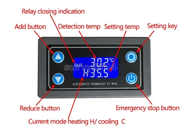 وحدة تحكم في درجة الحرارة الرقمية ، شاشة LED ، منظم التدفئة والتبريد ، مفتاح الحرارة ، وحدة لوحة Arduino