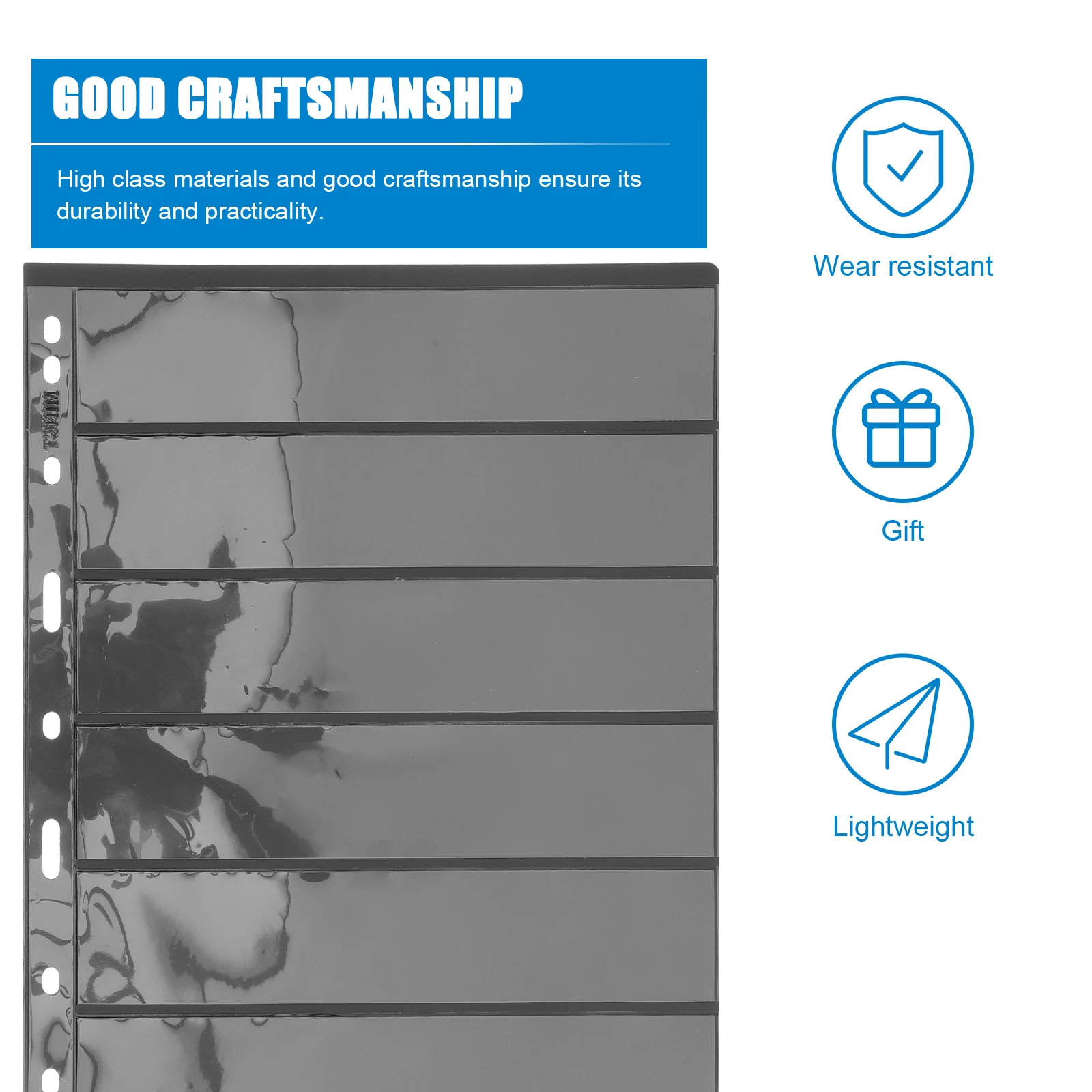 10 Pcs Stamp Album Storage Holder PVC Protector Pages for Items Coin Photo Postcard Organizer